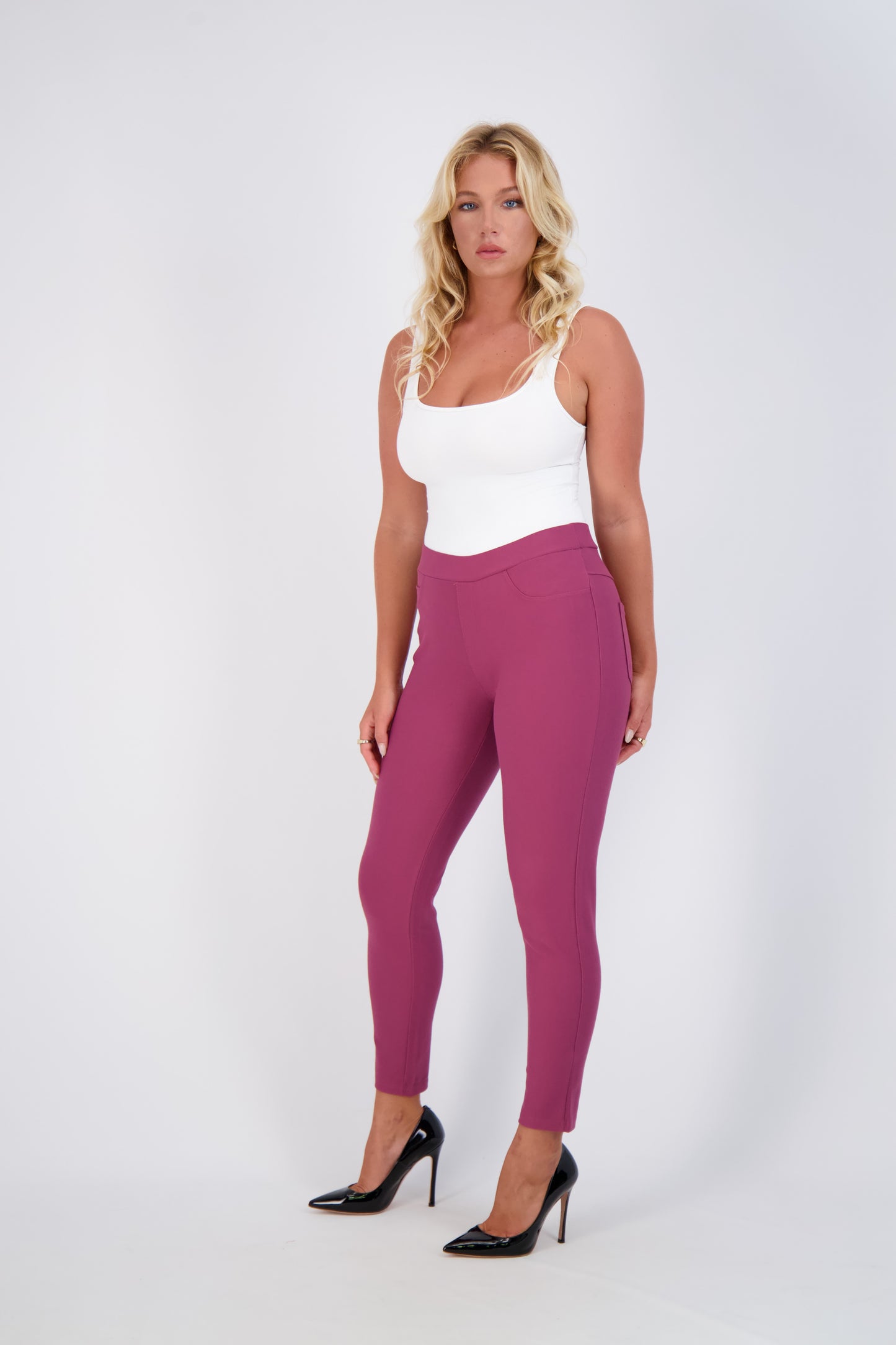 High-Waist Slim-Fit Pants