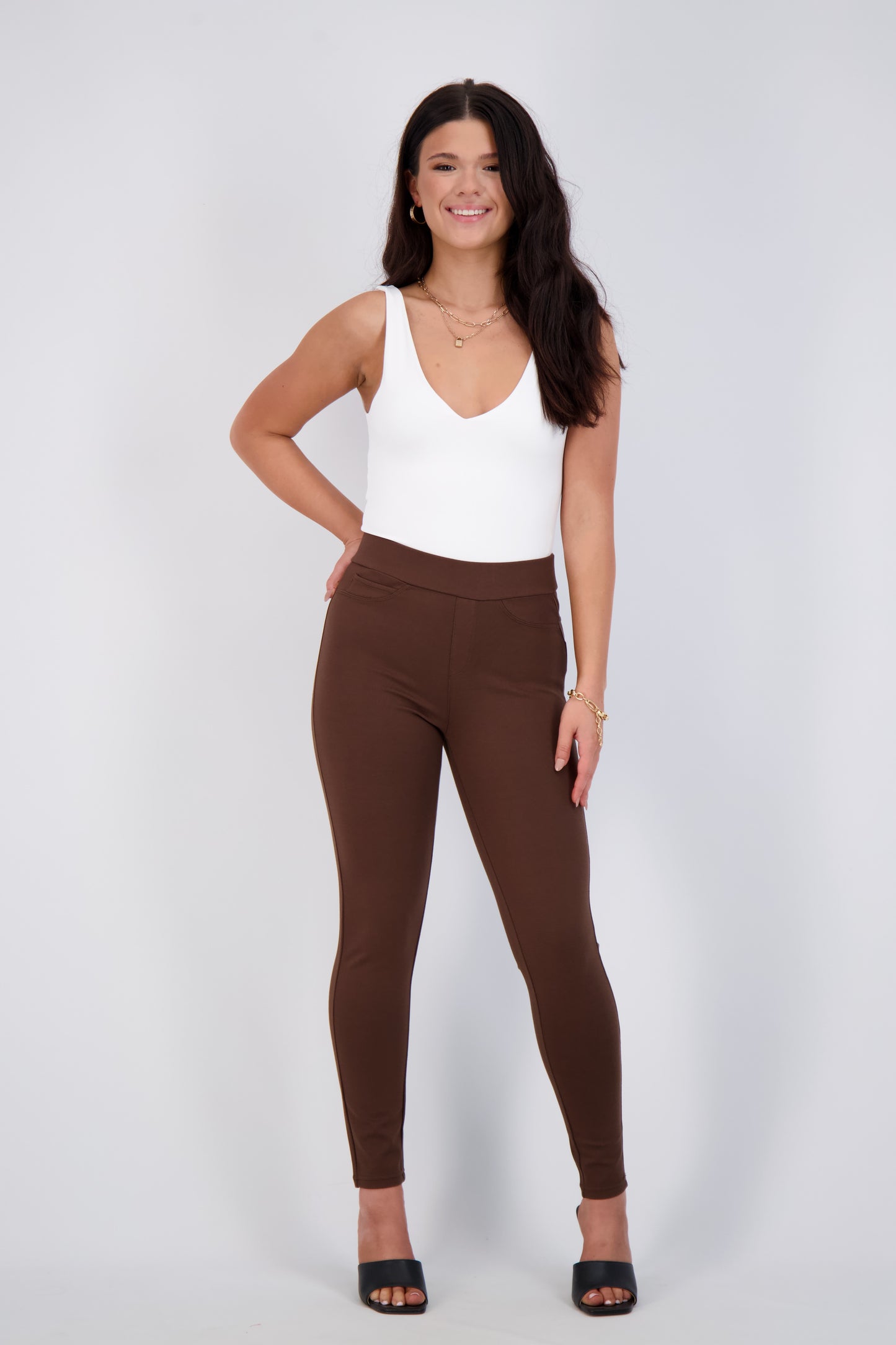 High-Waist Slim-Fit Pants