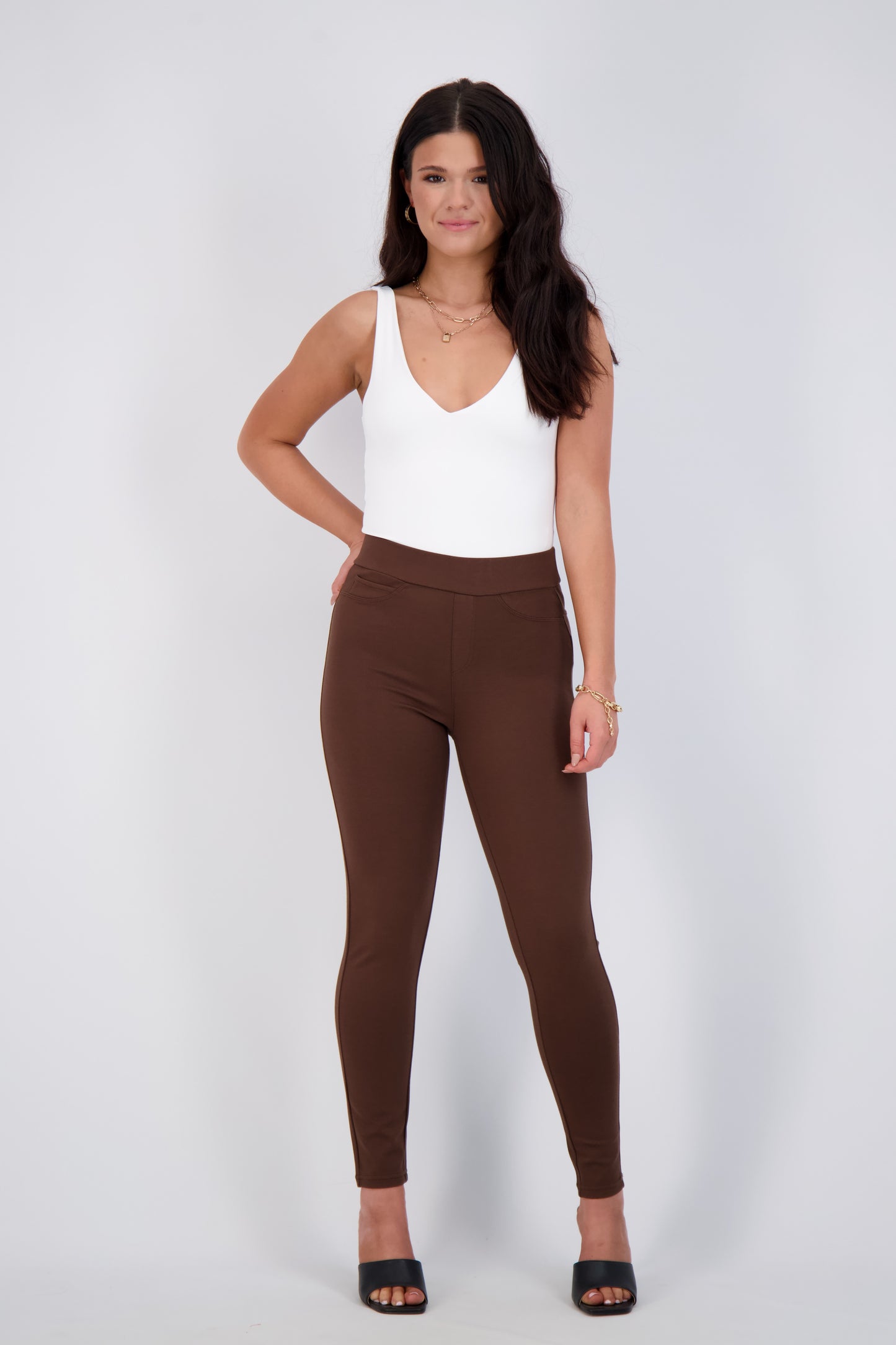 High-Waist Slim-Fit Pants
