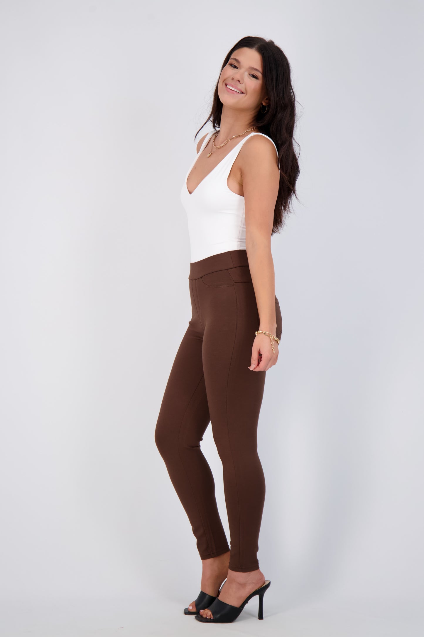 High-Waist Slim-Fit Pants