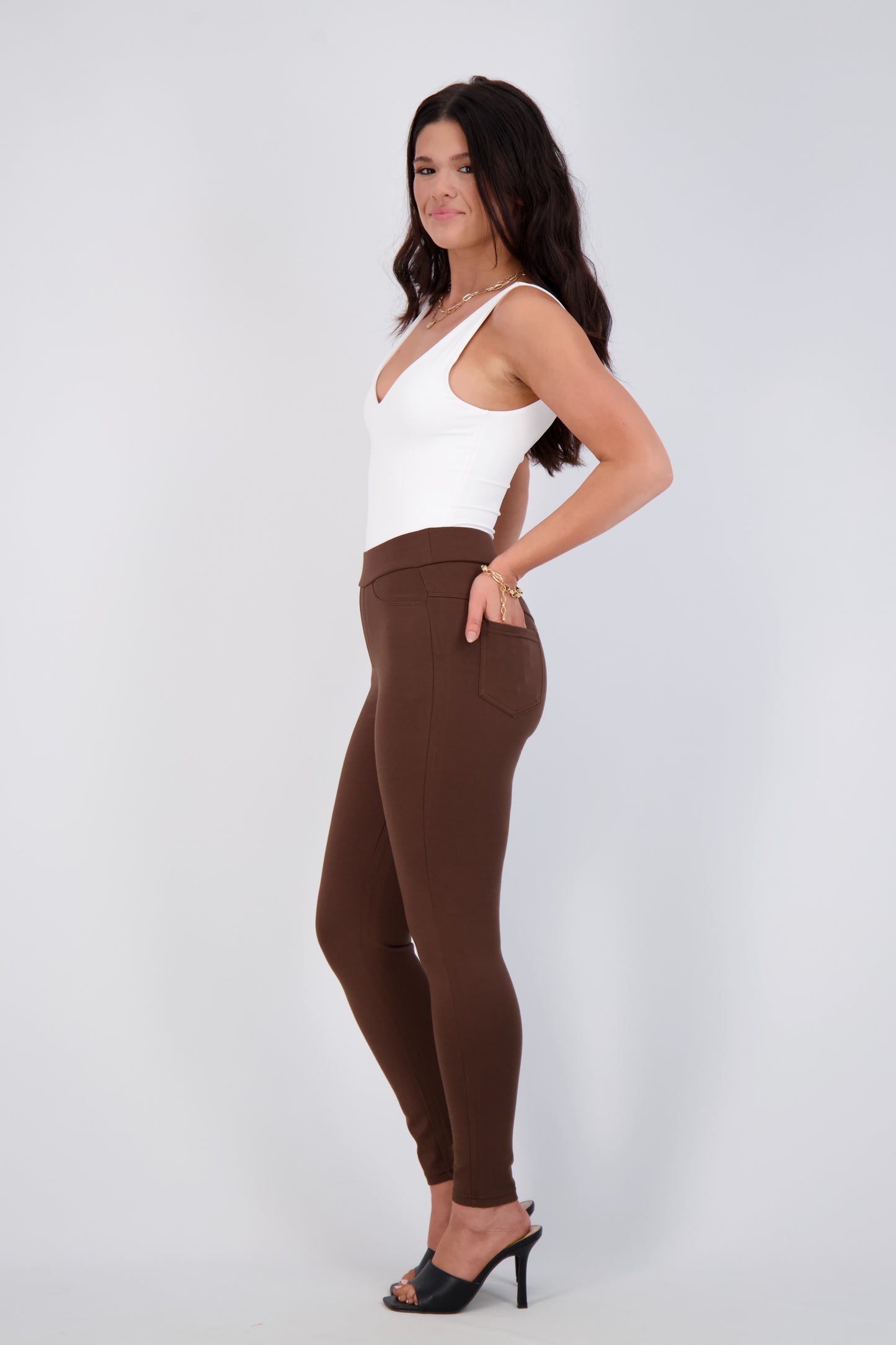 High-Waist Slim-Fit Pants