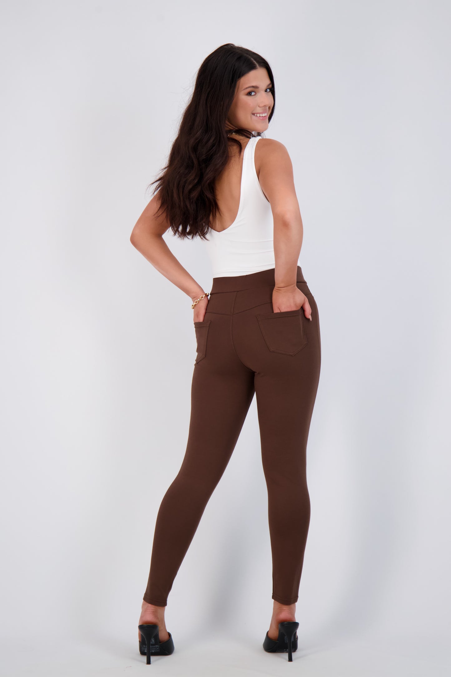 High-Waist Slim-Fit Pants