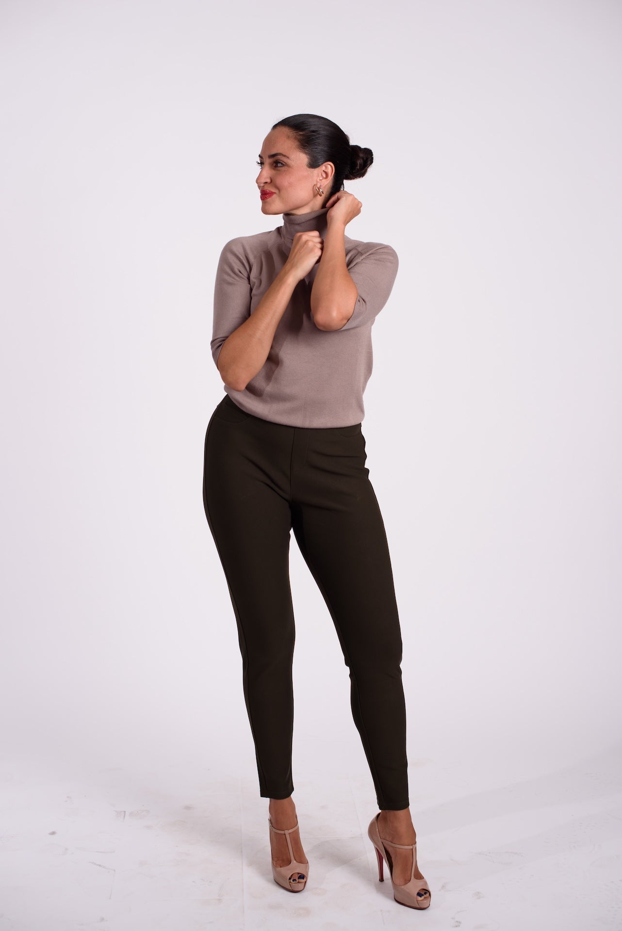 High-Waist Slim-Fit Pants