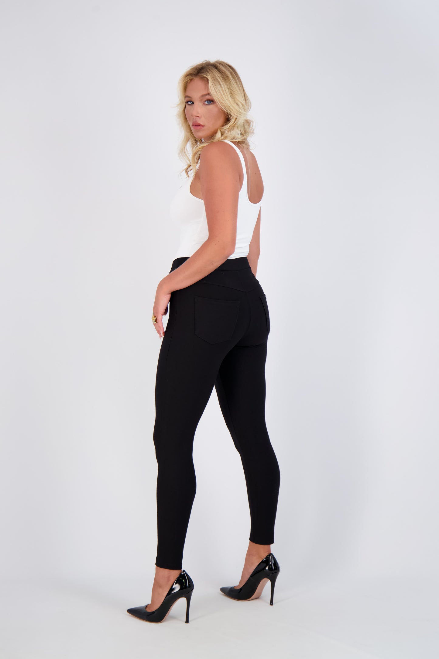 High-Waist Slim-Fit Pants