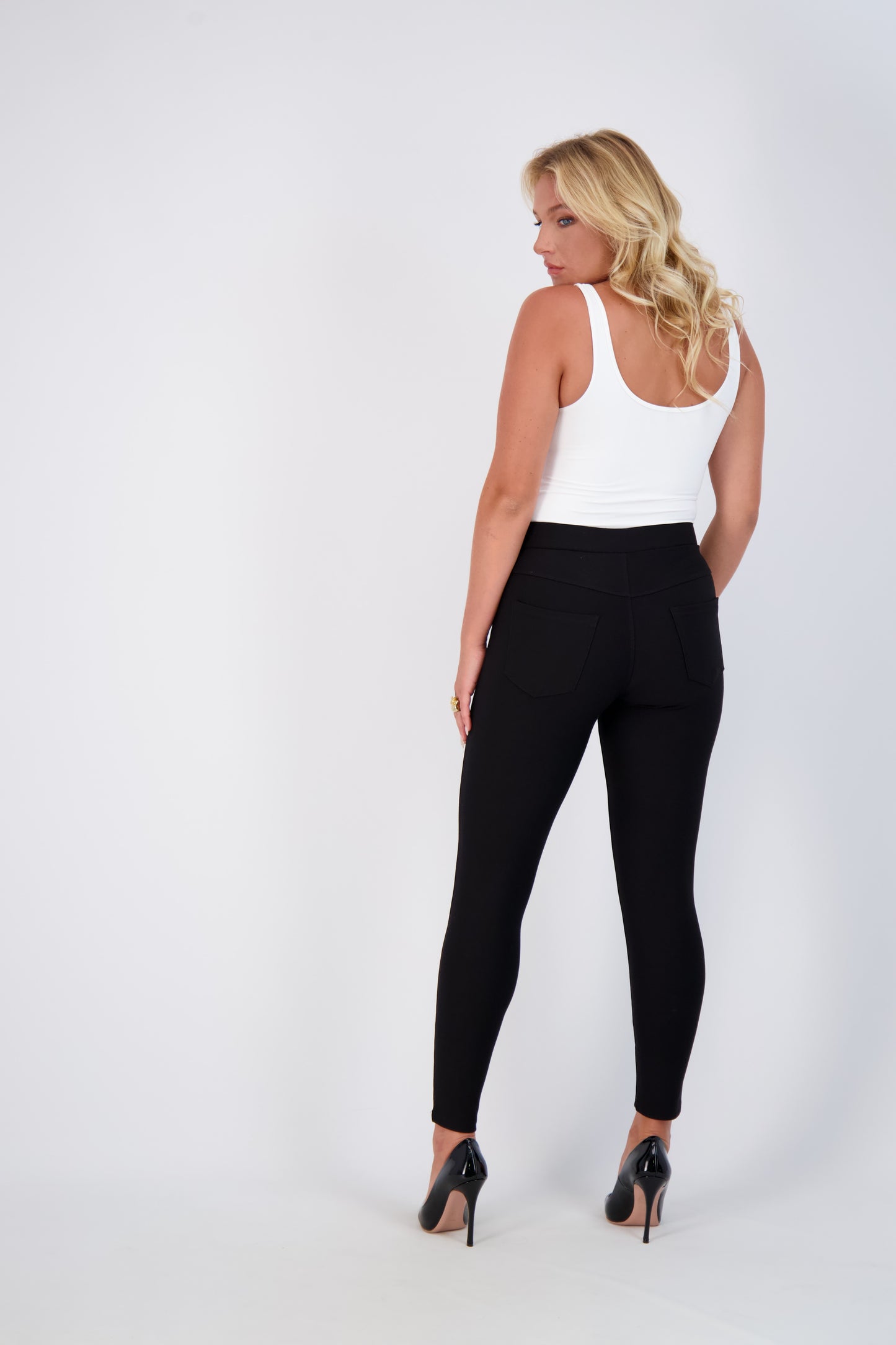 High-Waist Slim-Fit Pants