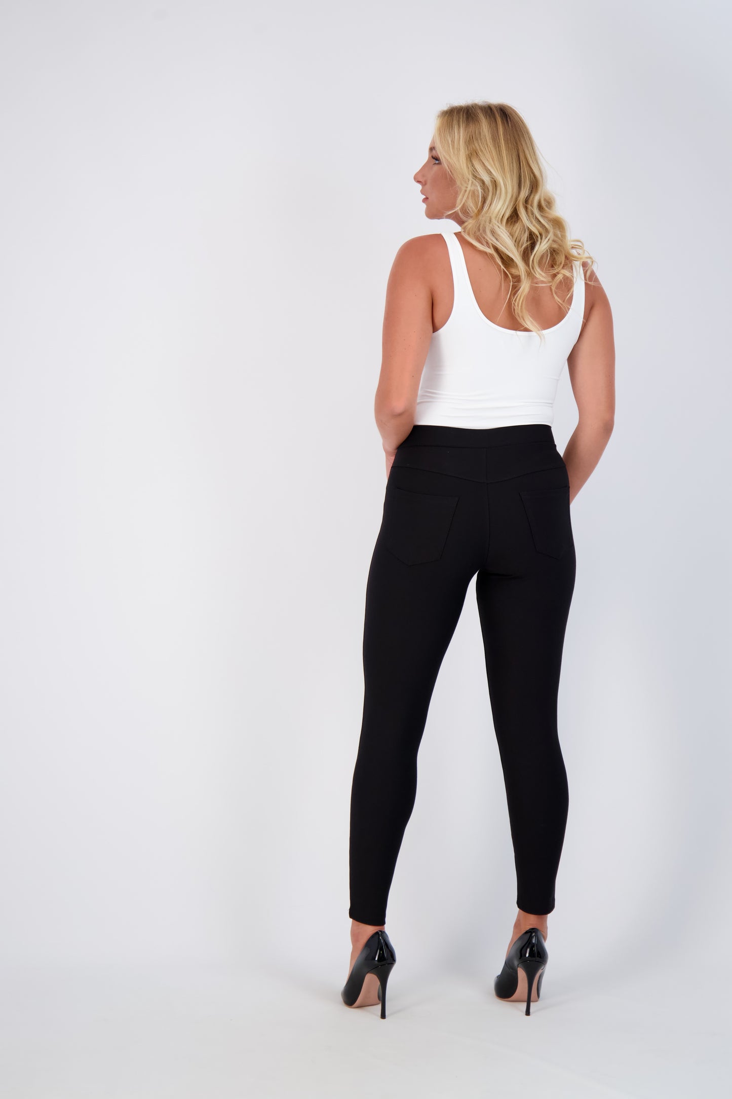 High-Waist Slim-Fit Pants