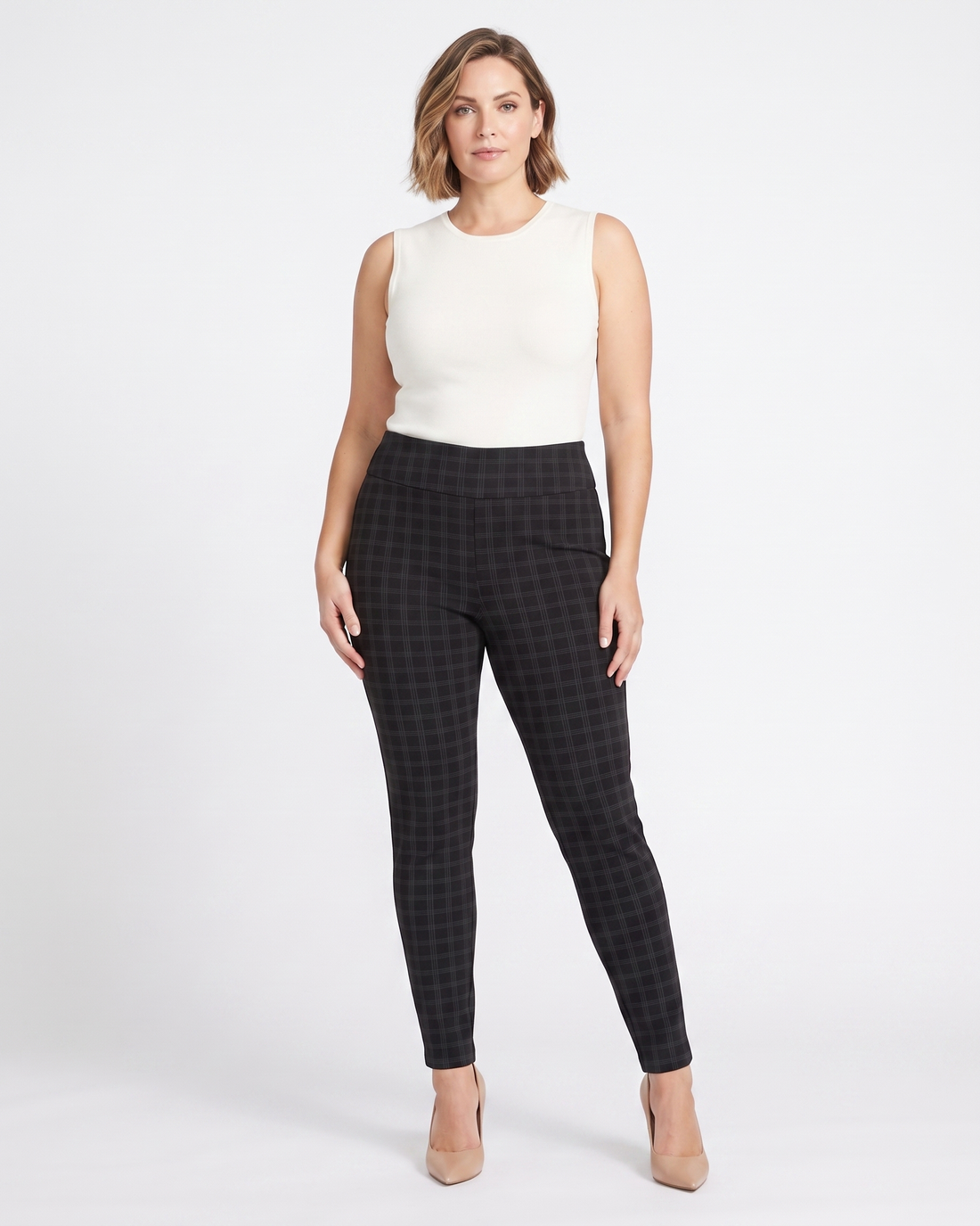 Black & White Box-Print Ponte Pant