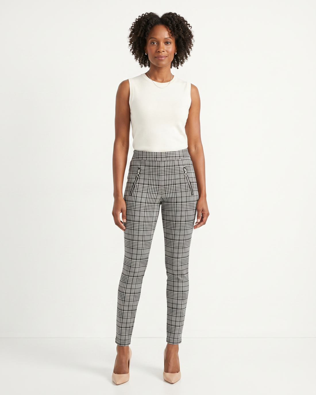 Two-Front-Zipper Double-Knit Pant
