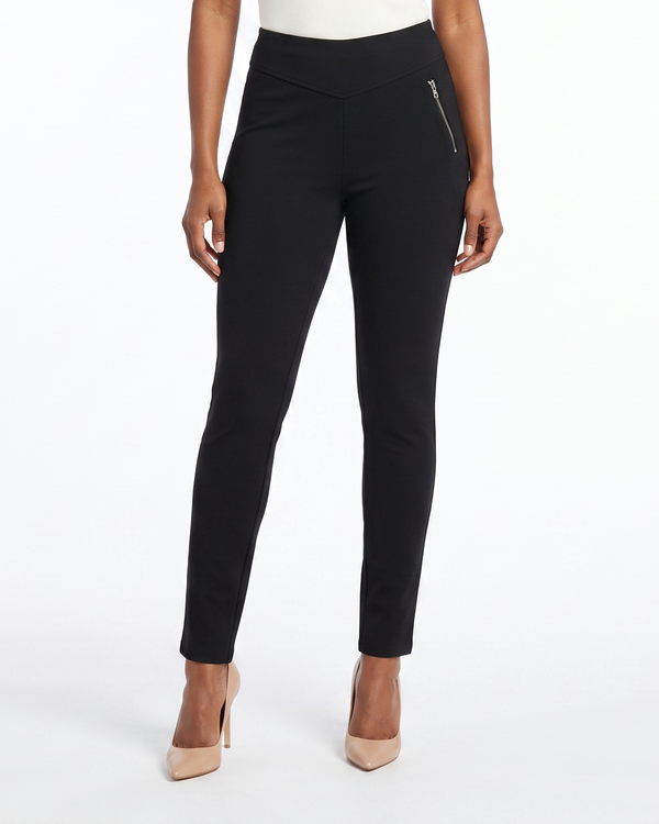 Side-Zip Ponte Pant w/ Belt Loops