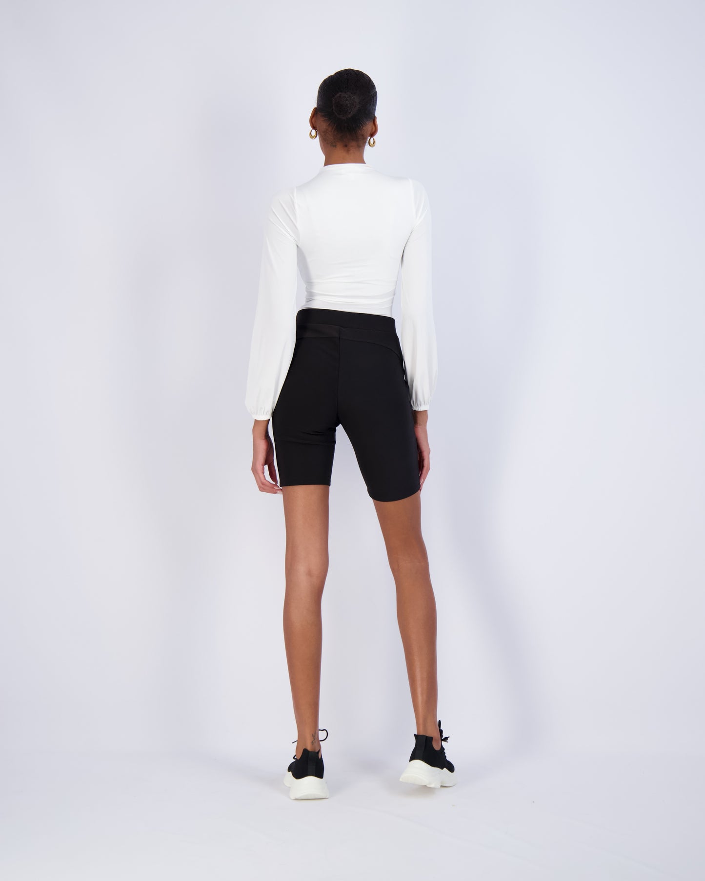 High-Waist Bike Shorts in Black