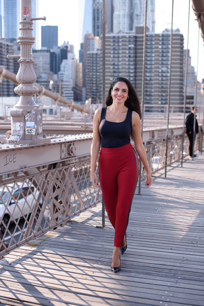 Red Pants with Black Stripes