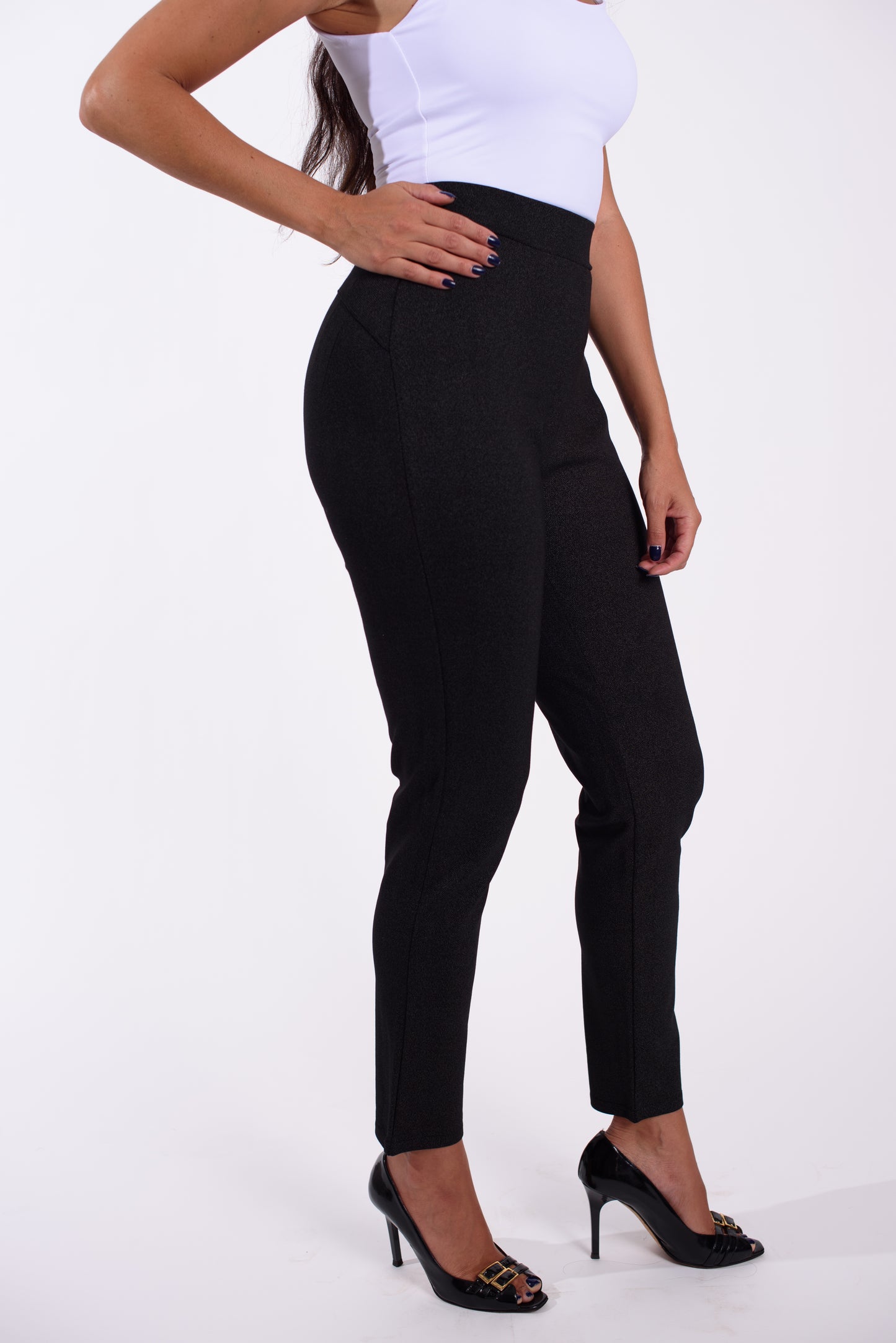 High-Waist Slim-Fit Pants