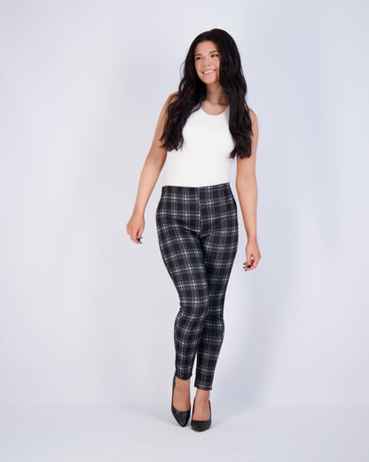 High-Waist Plaid Leggings