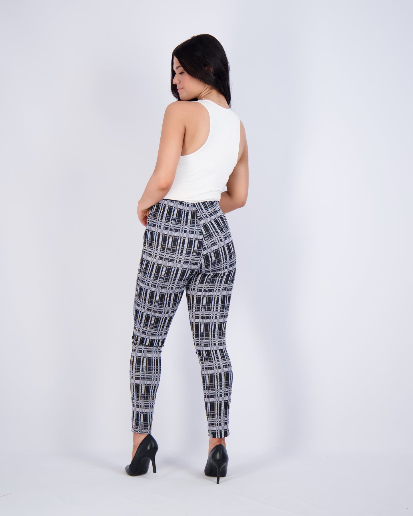 High-Waist Checkered Leggings