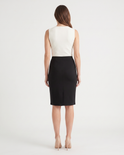 Skirt w/ CB Metal Zipper & Split Hem, view 3