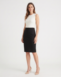 Skirt w/ CB Metal Zipper & Split Hem, view 2