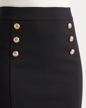 Sailor-Button Scuba Skirt w/ Pockets, view 4